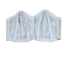 Vintage White Strapless Longline Bra Bridal Bustier Size 40D USA